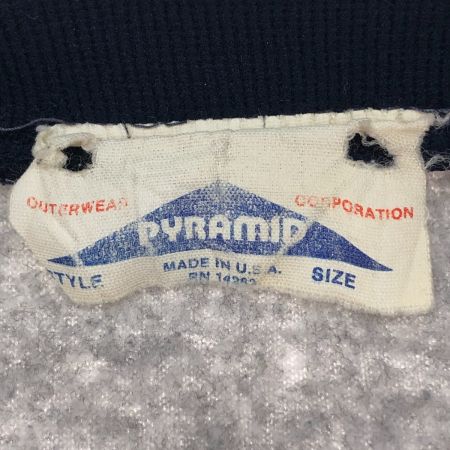  80s PYRAMID スタジャン ジャケット Mサイズ RN 14265 グレー