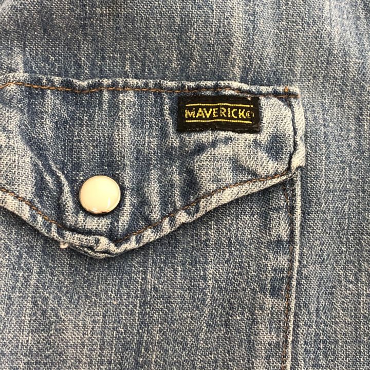 □□70s BULE BELL MAVERICK シャツ デニムウエスタンシャツ 古着 サイズ不明 ライトインディゴ 70s BULE BELL MAVERICK シャツ デニムウエスタンシャツ 古着 サイズ