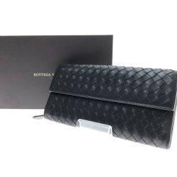 □□ BOTTEGA VENETA ボッテガヴェネタ 長財布  イントレチャート  箱・布袋付 150509 ブラック Aランク