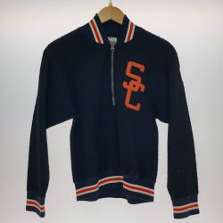 □□ 60s CHAMPION PRODUCTS INC ハーフジップスウェット Sサイズ ブラック Cランク