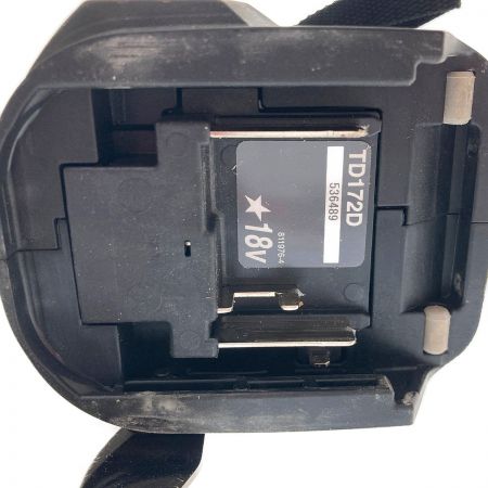  MAKITA マキタ 充電式インパクトドライバ　18V　6.0Ah TD172DRGX ブラック バッテリー　一つ欠品