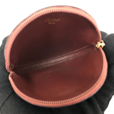  Cartier カルティエ マストライン ラウンド コインケース 小銭入れ L3000111 ボルドー