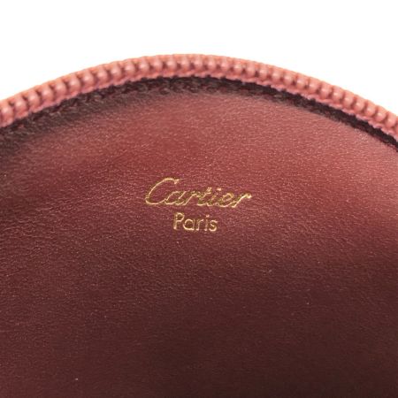  Cartier カルティエ マストライン ラウンド コインケース 小銭入れ L3000111 ボルドー