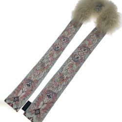 □□ LOUIS VUITTON ルイヴィトン バンドー フリュール　イノセンス　マフラー M73337 ライトピンク Bランク