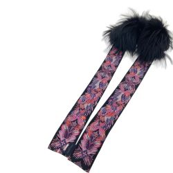 □□ LOUIS VUITTON ルイヴィトン バンドーフリュール・イノセンス　マフラー Ｍ71808 ブラック×ピンク Bランク