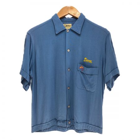  50~60s Hilton ボーリングシャツ　Mサイズ ブルー
