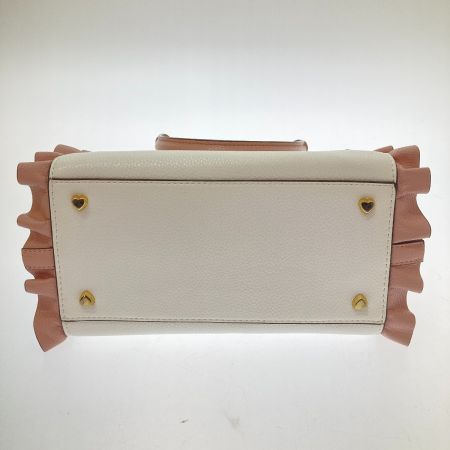  Samantha Vega サマンサベガ ハンドバッグ -  フリル  ホワイト×ピンク