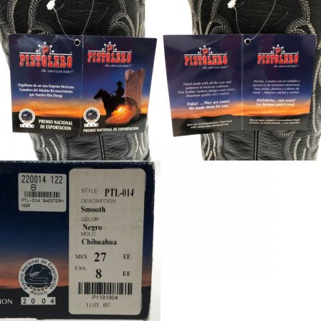  PISTOLERO ウエスタンブーツ SIZE 27・US８ PTL-014 ブラック