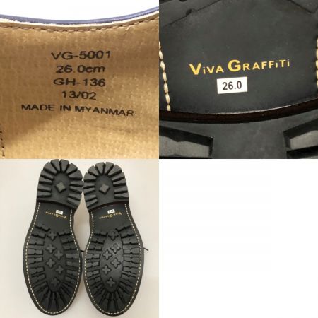  VIVA GRAFFITI ウイングチップレザーシューズ 26cm VG-5001 ブラウン