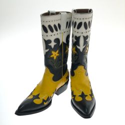 □□ MONTANA モンタナ ウェスタンブーツ  SIZE 7 1/2E ブラック×イエロー Bランク