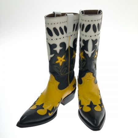  MONTANA モンタナ ウェスタンブーツ  SIZE 7 1/2E ブラック×イエロー