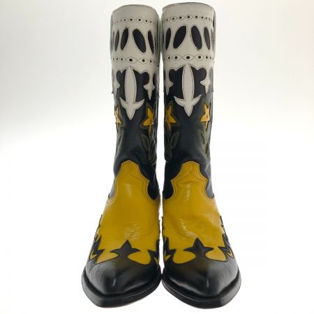  MONTANA モンタナ ウェスタンブーツ  SIZE 7 1/2E ブラック×イエロー