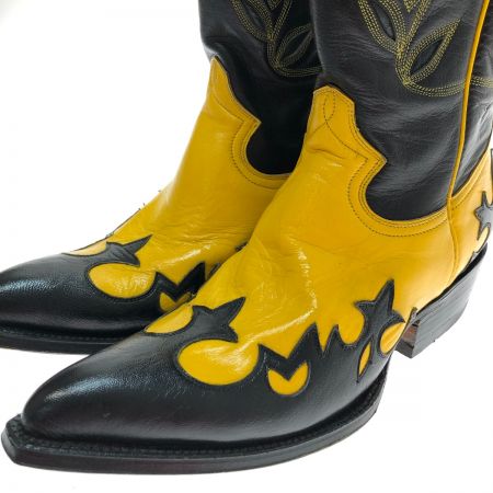  MONTANA モンタナ ウェスタンブーツ  SIZE 7 1/2E ブラック×イエロー