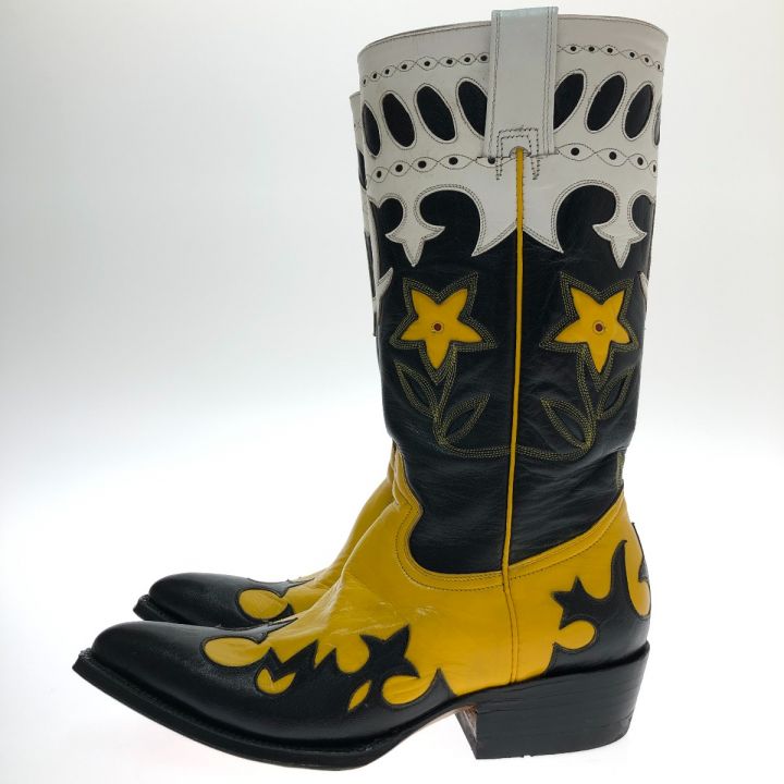MONTANA モンタナ ウェスタンブーツ SIZE 7 1/2E ブラック×イエロー