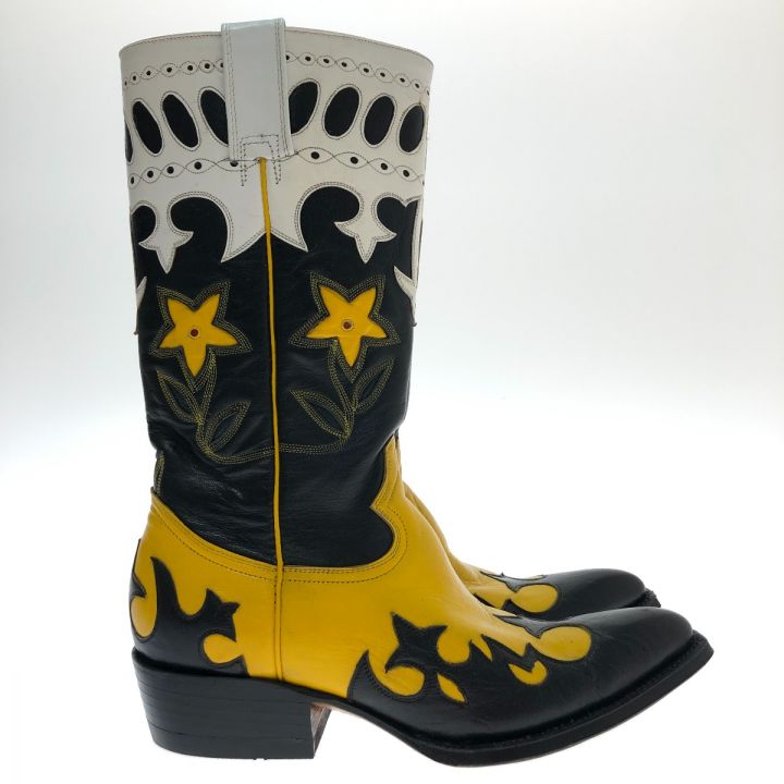 MONTANA モンタナ ウェスタンブーツ SIZE 7 1/2E ブラック×イエロー