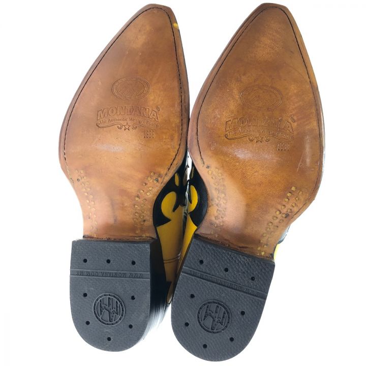 MONTANA モンタナ ウェスタンブーツ SIZE 7 1/2E ブラック×イエロー