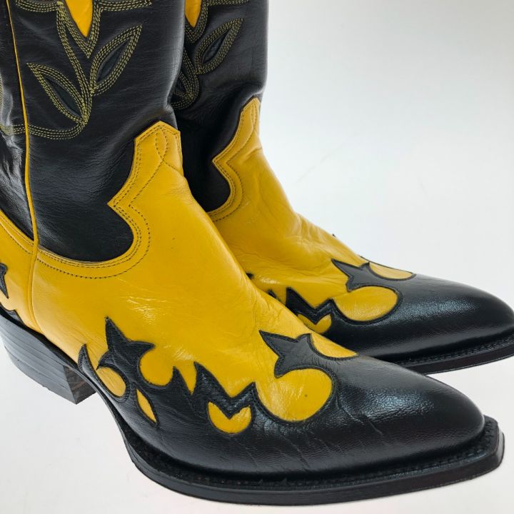 MONTANA モンタナ ウェスタンブーツ SIZE 7 1/2E ブラック×イエロー