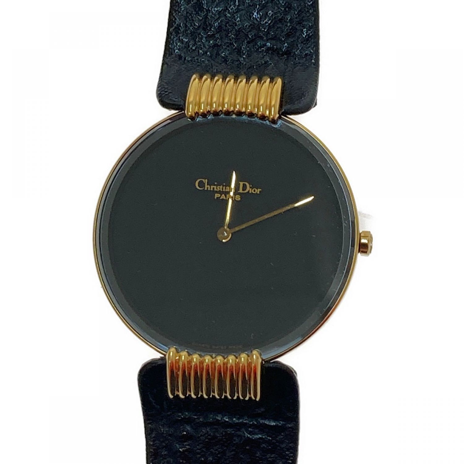 ブラック×シルバーサイズ【動作OK】Christian Dior ディオール 腕時計 シルバー ブラック