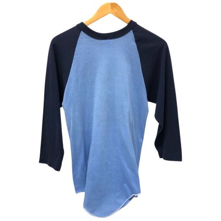  80~90s RUSSELL カットソー 7分袖カットソー SIZE M 古着 スヌーピー ネイビー×スカイブルー