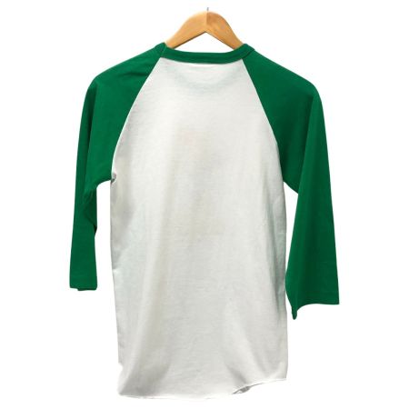  80s SCREEN STARS カットソー 7分袖カットソー SIZE M ウッドペッカー 古着 ホワイト x グリーン