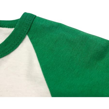  80s SCREEN STARS カットソー 7分袖カットソー SIZE M ウッドペッカー 古着 ホワイト x グリーン