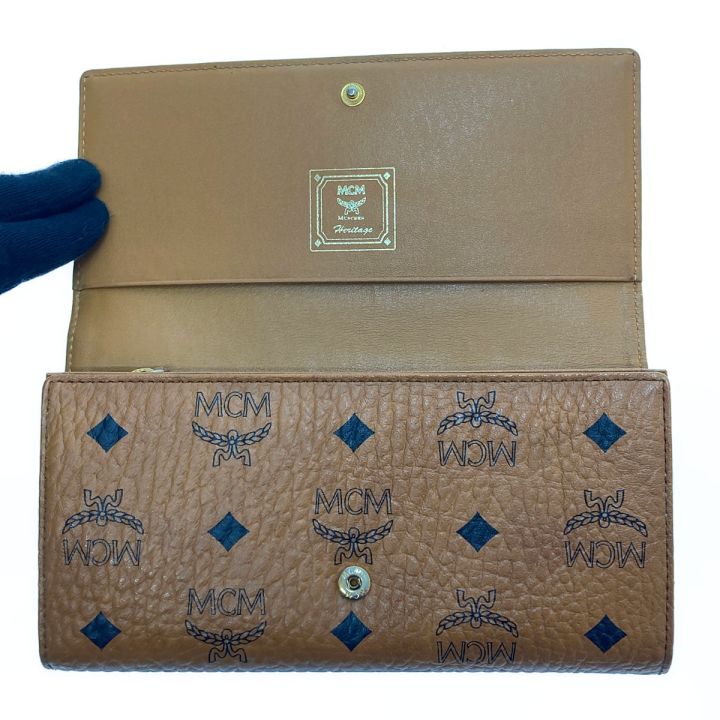 MCM エムシーエム 三つ折り長財布 コニャック ヴィセトス PVC