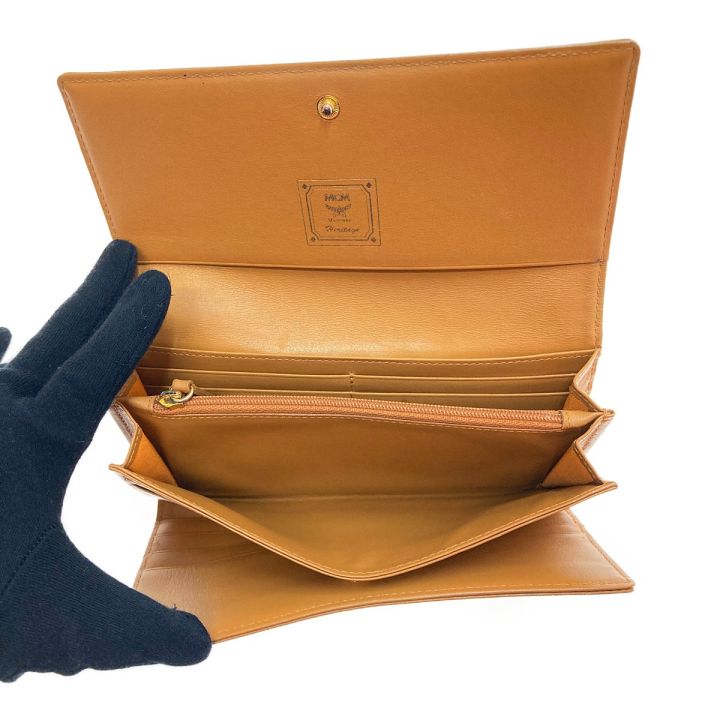 MCM エムシーエム 三つ折り長財布 コニャック ヴィセトス PVC