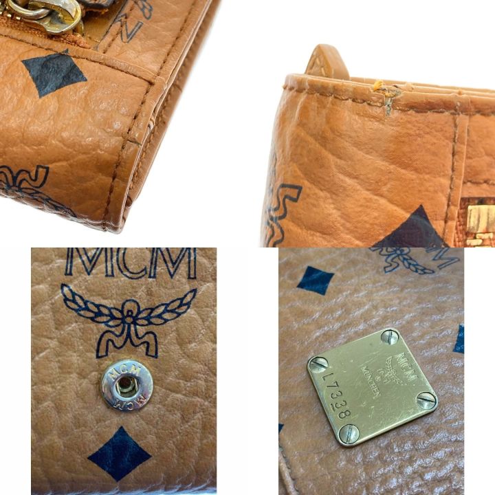 MCM エムシーエム 三つ折り長財布 コニャック ヴィセトス PVC