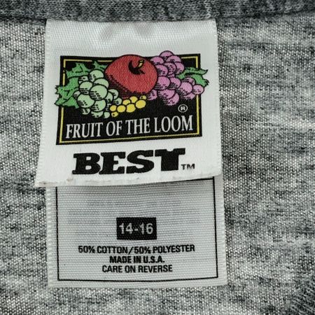  FRUIT OF THE LOOM Tシャツ SIZE 14-16 古着 90S グレー