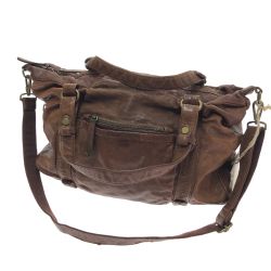 □□ Creed ショルダーバッグ トートバッグ 2way 羊革 512727 ブラウン Aランク