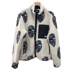 □□ stussy ステューシ メンズ衣料 ジャケット フリースジャケット  Mask Jacquard Sherpa  SIZE M ホワイト×ネイビー Bランク
