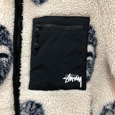  stussy ステューシ メンズ衣料 ジャケット フリースジャケット  Mask Jacquard Sherpa  SIZE M ホワイト×ネイビー