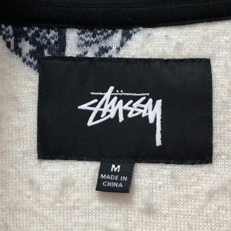  stussy ステューシ メンズ衣料 ジャケット フリースジャケット  Mask Jacquard Sherpa  SIZE M ホワイト×ネイビー