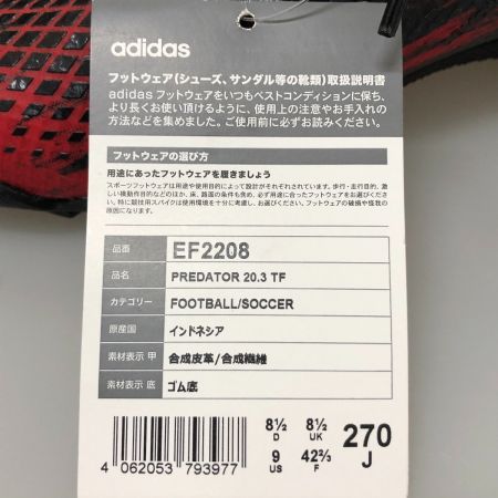  adidas アディダス プレデター 20.3 TF サッカー トレーニングシューズ 27cm 本体のみ EF2208 ブラック x レッド x ホワイト
