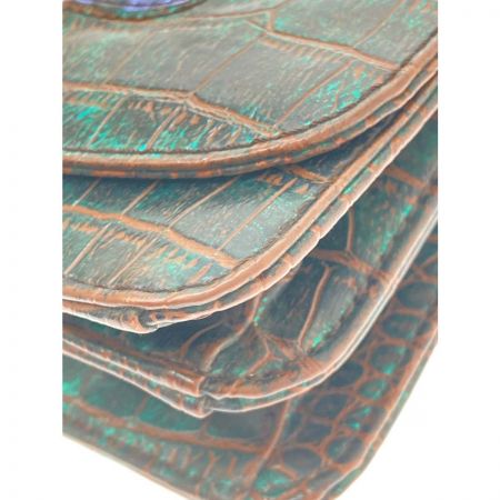  Vivienne Westwood ヴィヴィアン・ウエストウッド ハンドバッグ　クロコ型押し グリーン×オレンジ