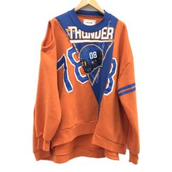 □□ ETSINTA レディース衣料 スウェット リメイクオープンショルダー  オレンジ Sランク