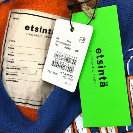  ETSINTA レディース衣料 スウェット リメイクオープンショルダー  オレンジ