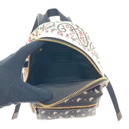  COACH コーチ リュック ミニ チャーリー リュックサック ペイズリー 白 黒 マルチカラー F59330 ホワイト×ブラック