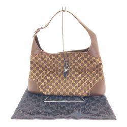 □□ GUCCI グッチ ワンショルダーバッグ　GG ジャッキー カンデンスキー キャンバス×レザー 001・4075 ブラウン Bランク