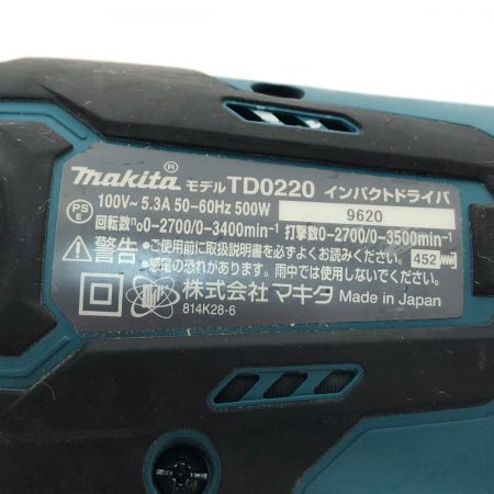  MAKITA マキタ 工具 電動工具 インパクトドライバー 100V TD0220