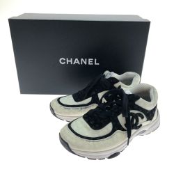 □□ CHANEL シャネル 靴 スニーカー  SIZE 26cm(40) ホワイト×ブラック Cランク