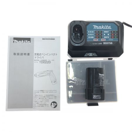  MAKITA マキタ 工具 電動工具 ペンインパクトドライバー  7.2V TD022DSHX ブルー