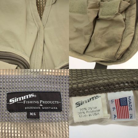  SIMMS フィッシングベスト マスターベスト M/Lサイズ ベージュ