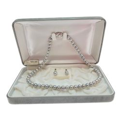 □□  アコヤグレーパール　ネックレス・イヤリングセット Bランク