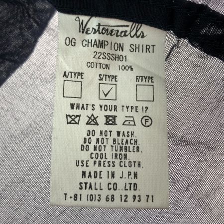  Westoveralls 長袖シャツ Sサイズ 22SSSH01 ネイビー