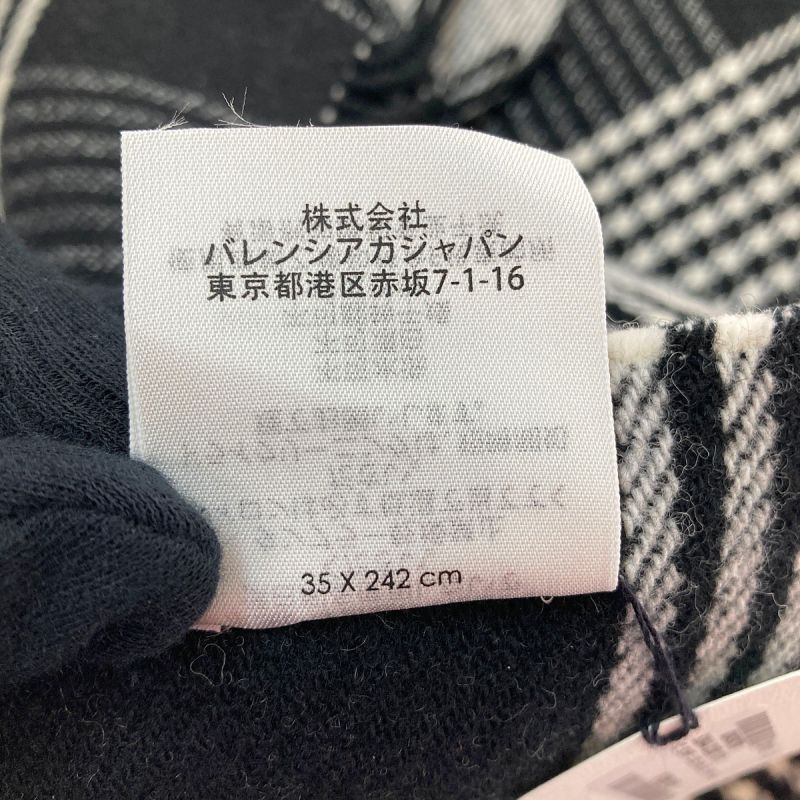 中古】 BALENCIAGA バレンシアガ タータンチェック ロゴ ストール