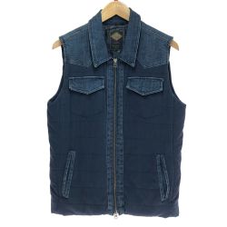 □□ 291295=HOMME ニキューイチニーキューコーオム キルティングデニムベスト SIZE 2 561-0601 ネイビー Bランク