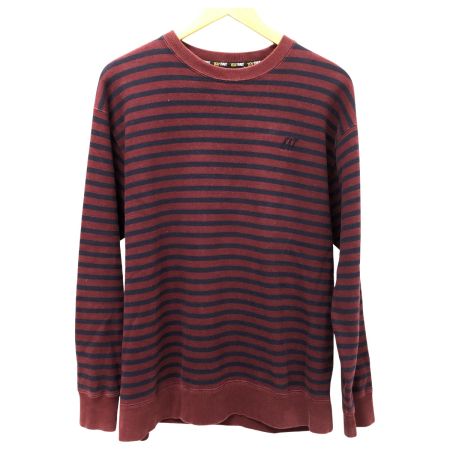  FAT エフエーティ スウェット HORIZONAL SKINNY(L) ダメージ有 ボーダー F31920-SW04-AB ワインレッド×ネイビー