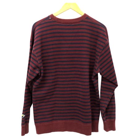  FAT エフエーティ スウェット HORIZONAL SKINNY(L) ダメージ有 ボーダー F31920-SW04-AB ワインレッド×ネイビー