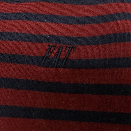  FAT エフエーティ スウェット HORIZONAL SKINNY(L) ダメージ有 ボーダー F31920-SW04-AB ワインレッド×ネイビー